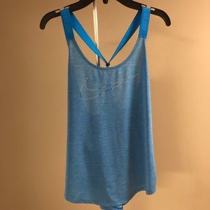 Nike blue criss-cross back tank top
